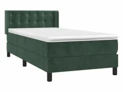 Clearance Conjunto Boxspring - 90x200 cm + colchón terciopelo oscuro ES894031 Verde