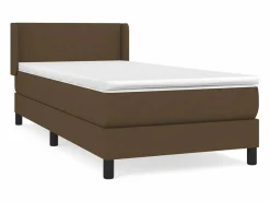 Conjunto Boxspring - 90x190 cm + Somieres + colchón tela marrón oscuro ES45332