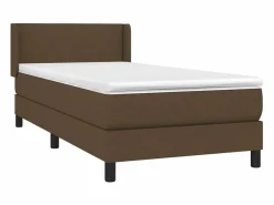 Conjunto Boxspring - 90x190 cm + Somieres + colchón tela marrón oscuro ES45332