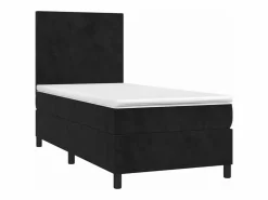 Sale Conjunto Boxspring - 90x200 cm colchón y LED terciopelo ES433243 Cama Continental Boxspring