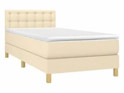 Outlet Conjunto Boxspring - 90x190 cm + colchón y LED tela ES346746 Cama Continental Boxspring