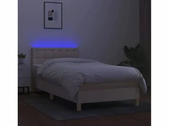Outlet Conjunto Boxspring - 90x190 cm + colchón y LED tela ES346746 Cama Continental Boxspring