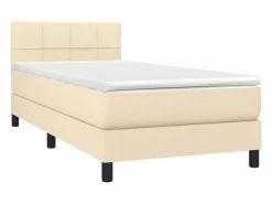 Outlet Conjunto Boxspring - 90x190 cm colchón y luces LED tela color ES488407 Cama Continental Boxspring