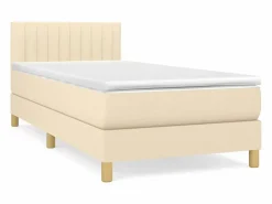 Outlet Conjunto Boxspring - 90x190 cm + Somieres + colchón tela color ES45022 Crema