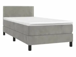 New Conjunto Boxspring - 80x200 cm + Somieres + colchón + LED terciopelo ES43929 Cama Continental Boxspring