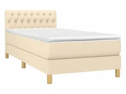 Best Conjunto Boxspring - 90x190 cm + colchón y LED tela ES931323 Cama Continental Boxspring