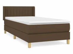 Conjunto Boxspring - 90x200 cm + Somieres + colchón tela marrón oscuro ES41477