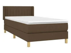 Conjunto Boxspring - 90x200 cm + Somieres + colchón tela marrón oscuro ES41477