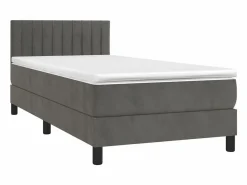 Conjunto Boxspring - 80x200 cm + Somieres + colchón terciopelo oscuro ES35836