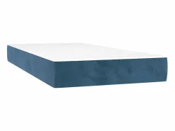 Conjunto Boxspring - 80x200 cm + Somieres + colchón terciopelo oscuro ES35723 Azul