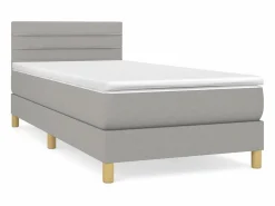 Hot Conjunto Boxspring - 90x190 cm + Somieres + colchón tela claro ES35663 Cama Continental Boxspring