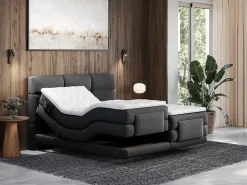 New Conjunto boxspring relax tela antracita 2x80x200 LODI Cama Continental Boxspring|Cama Articulada