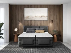 New Conjunto boxspring relax tela antracita 2x80x200 LODI Cama Continental Boxspring|Cama Articulada