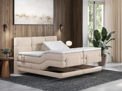 Hot Palacio Conjunto boxspring relax tela 2 x 80 x 200 cm LODI de Beige