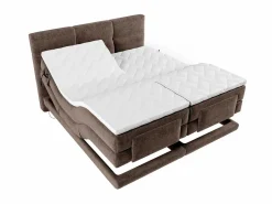 Best Conjunto boxspring relax Tela - Marrón - 2 x 80 x 200 cm - LODI de Cama Continental Boxspring|Cama Articulada