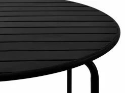 Best Conjunto comedor jardín metal una mesa D.110cm y 4 sillas apilables - - MIRMANDE Comedores De Jardín