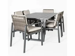 Conjunto comedor jardín ONIX 7 piezas Antracita