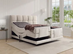 Palacio Conjunto completo boxspring eléctrico 2 x 90 x 200 cm - Felpa - OMILA de