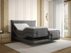 Hot Palacio Conjunto completo Boxspring eléctrico 2 x 80 x 200 cm tamaño queen Antracita Tela - ZANORO de Gris antracita