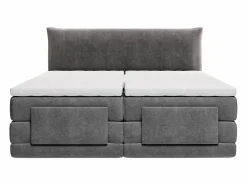 Hot Palacio Conjunto completo Boxspring eléctrico 2 x 80 x 200 cm tamaño queen Antracita Tela - ZANORO de Gris antracita
