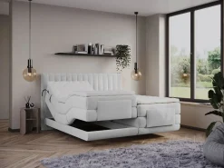 Clearance Palacio Conjunto completo boxspring - 2 x 90 x 200 cm - Terciopelo - - DONISI de Gris claro