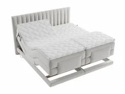 Clearance Palacio Conjunto completo boxspring - 2 x 90 x 200 cm - Terciopelo - - DONISI de Gris claro