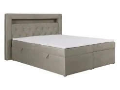 Sale Ysmée Conjunto completo de decoración de dormitorio canapés abatibles - 180 x 200 - Terciopelo - - ORANA Topo