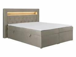 Sale Ysmée Conjunto completo de decoración de dormitorio canapés abatibles - 180 x 200 - Terciopelo - - ORANA Topo