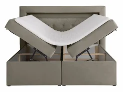 Sale Ysmée Conjunto completo de decoración de dormitorio canapés abatibles - 180 x 200 - Terciopelo - - ORANA Topo