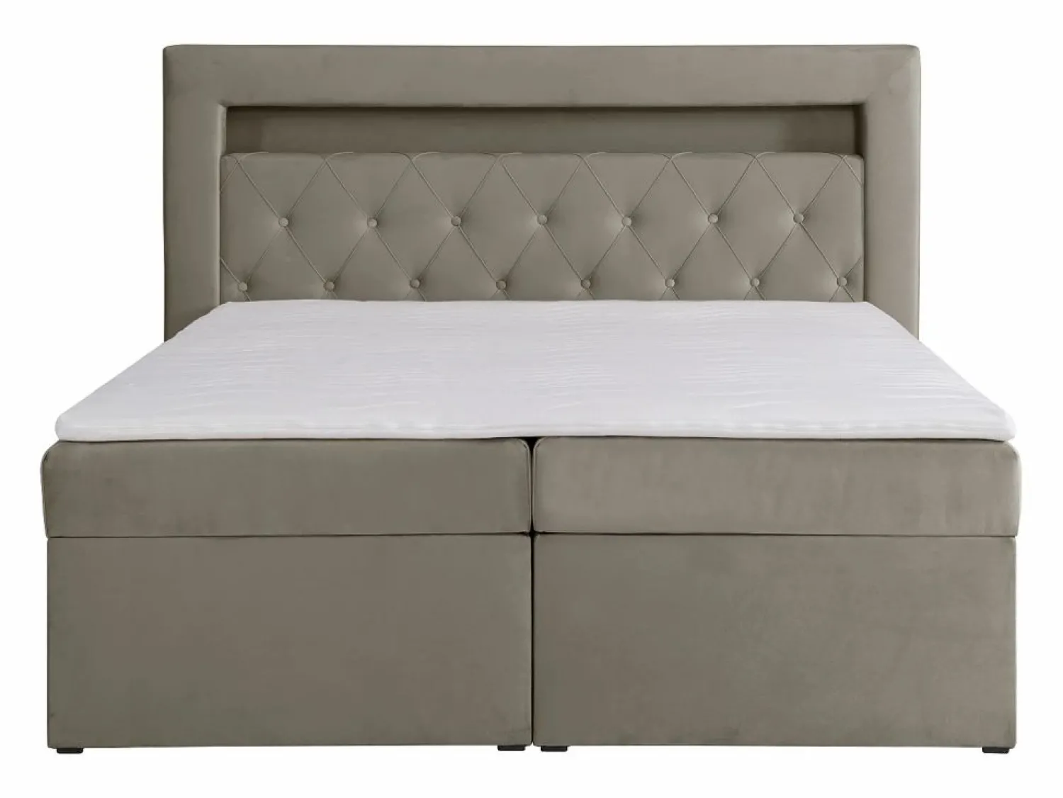 Best Conjunto completo de decoración de dormitorio con canapés abatibles - 160 x 200 - Terciopelo - - ORANA Cama Continental Boxspring