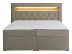 Best Conjunto completo de decoración de dormitorio con canapés abatibles - 160 x 200 - Terciopelo - - ORANA Cama Continental Boxspring