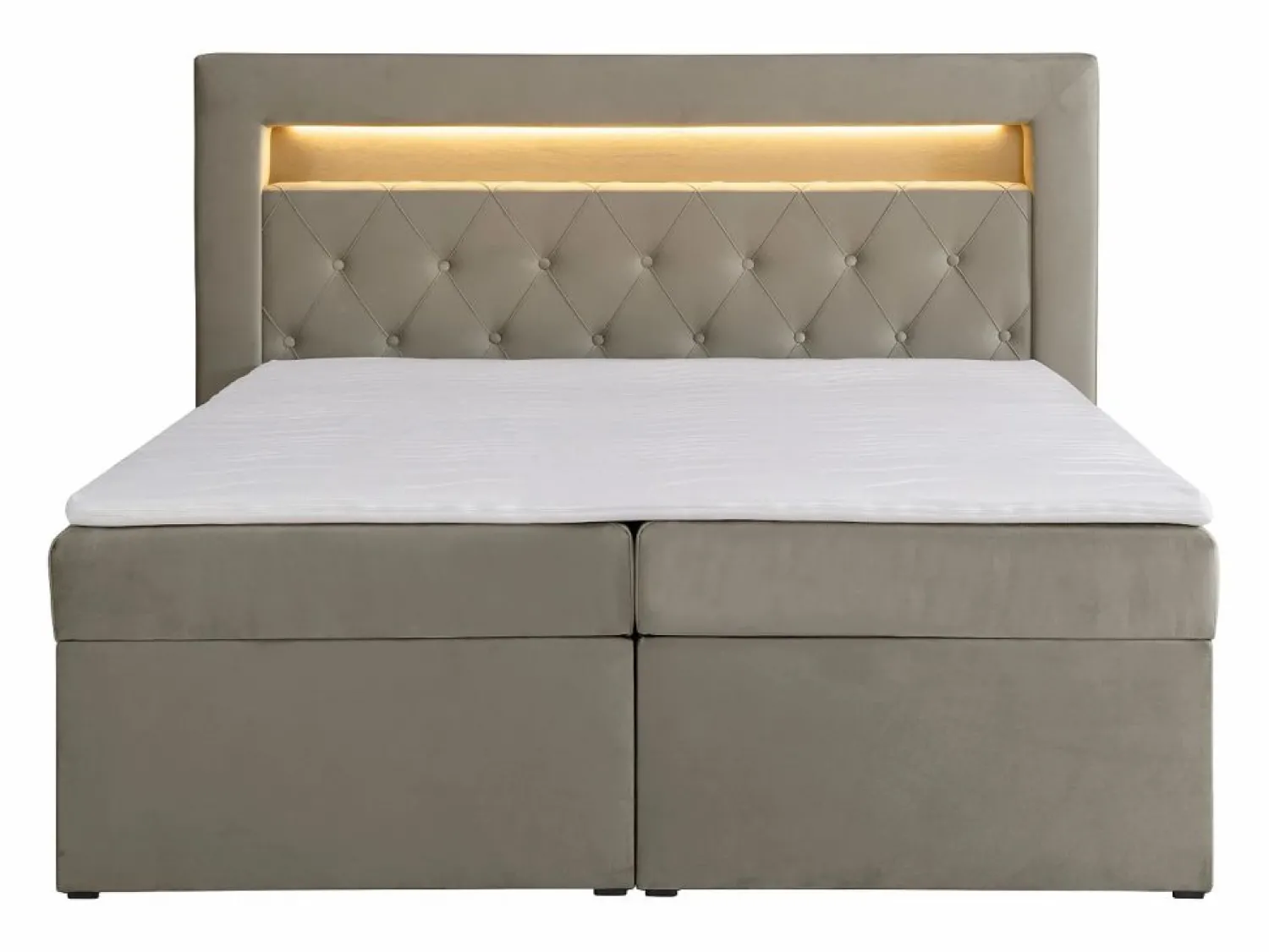 Best Conjunto completo de decoración de dormitorio con canapés abatibles - 160 x 200 - Terciopelo - - ORANA Cama Continental Boxspring
