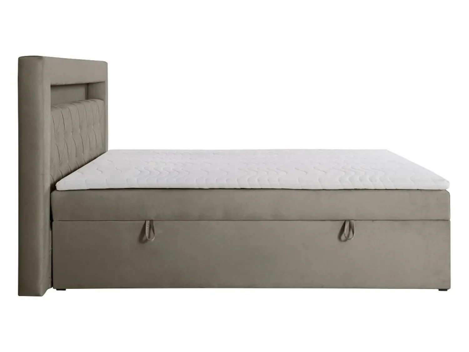 Best Conjunto completo de decoración de dormitorio con canapés abatibles - 160 x 200 - Terciopelo - - ORANA Cama Continental Boxspring