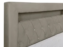 Best Conjunto completo de decoración de dormitorio con canapés abatibles - 160 x 200 - Terciopelo - - ORANA Cama Continental Boxspring