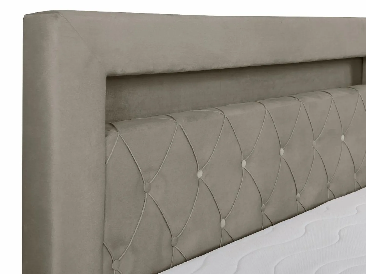 Best Conjunto completo de decoración de dormitorio con canapés abatibles - 160 x 200 - Terciopelo - - ORANA Cama Continental Boxspring