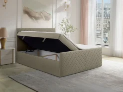 Hot Conjunto completo de ropa de cama canapés abatibles - 180 x 200 - Terciopelo - - MAKANA Cama Continental Boxspring