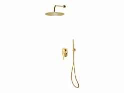 Clearance Helloshop26 Conjunto completo de sistema de ducha con cabezal de ducha de acero inoxidable dorado 02_0003107 Gris