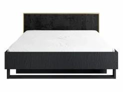 Meublorama Conjunto completo MONDO – estructurado y dorado – Cama con canapé 180x200 con somier + Armario + Cómoda + 2 mesitas de noche