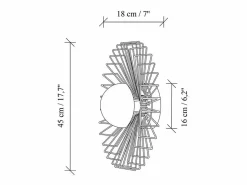 OZAIA Conjunto de 2 apliques de pared con diseño de alambre en metal - - P. 18 x D.45 cm - ZYMA Dorado