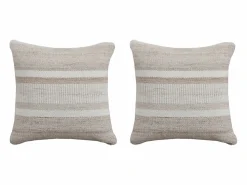 Best Conjunto de 2 cojines 100% lana hechos a mano - 50 x 50 cm - Marfil y beige - EMMA Ropa De Casa