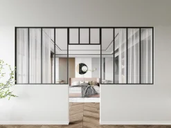 Outlet Vente-unique Conjunto de 2 cristaleras + parte superior, 2 x Ancho 120 x 130 + Ancho 73 x 40 cm, , BAYVIEW Negro