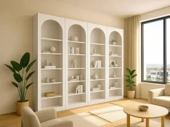 Clearance Conjunto de 4 estanterías con 6 estantes - - CYMORA Librería