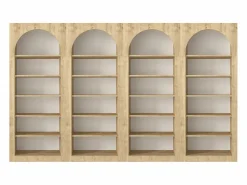 Outlet Conjunto de 4 estanterías con 6 estantes - Natural claro - CYMORA Librería