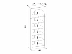Outlet Conjunto de 3 estanterías con 6 estantes - - CYMORA Librería