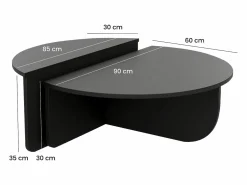 Discount Vente-unique Conjunto de 2 mesas de centro nido - Color: - ALOEVA Negro