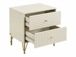 Sale Vente-unique Conjunto de 2 mesitas de noche con 2 cajones en color - LOUREO Beige