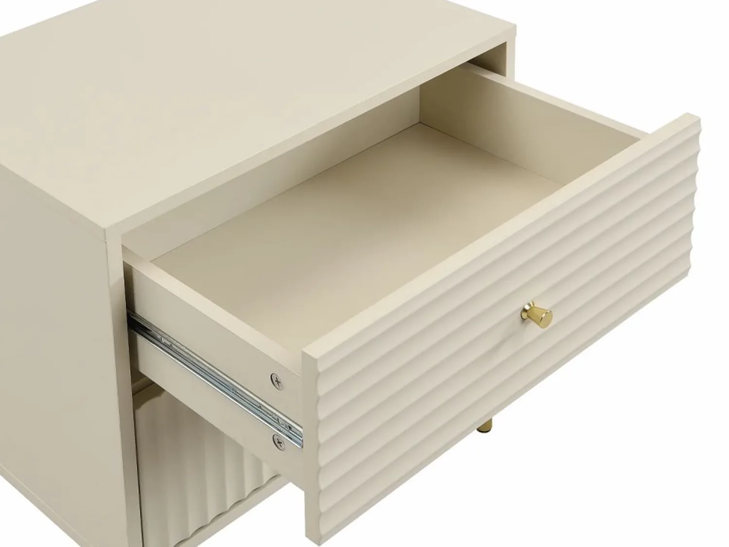 Sale Vente-unique Conjunto de 2 mesitas de noche con 2 cajones en color - LOUREO Beige