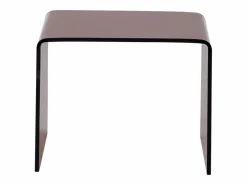 Vente-unique Conjunto de 2 mesitas de noche en vidrio templado curvado en color marrón - SUZANA