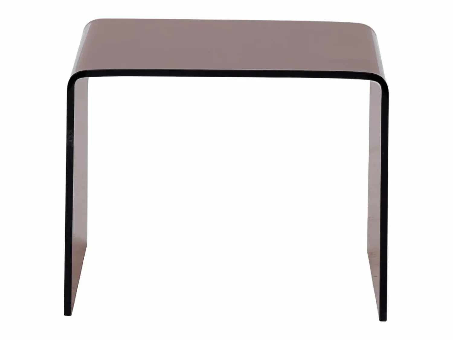 Vente-unique Conjunto de 2 mesitas de noche en vidrio templado curvado en color marrón - SUZANA