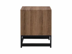 Vente-unique Conjunto de 2 mesitas de noche, 1 cajón y 1 estante abierto, MDF y acero, natural y negro - CARATANA